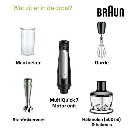 Braun MultiQuick 7X MQ7035X - Staafmixer - Zwart