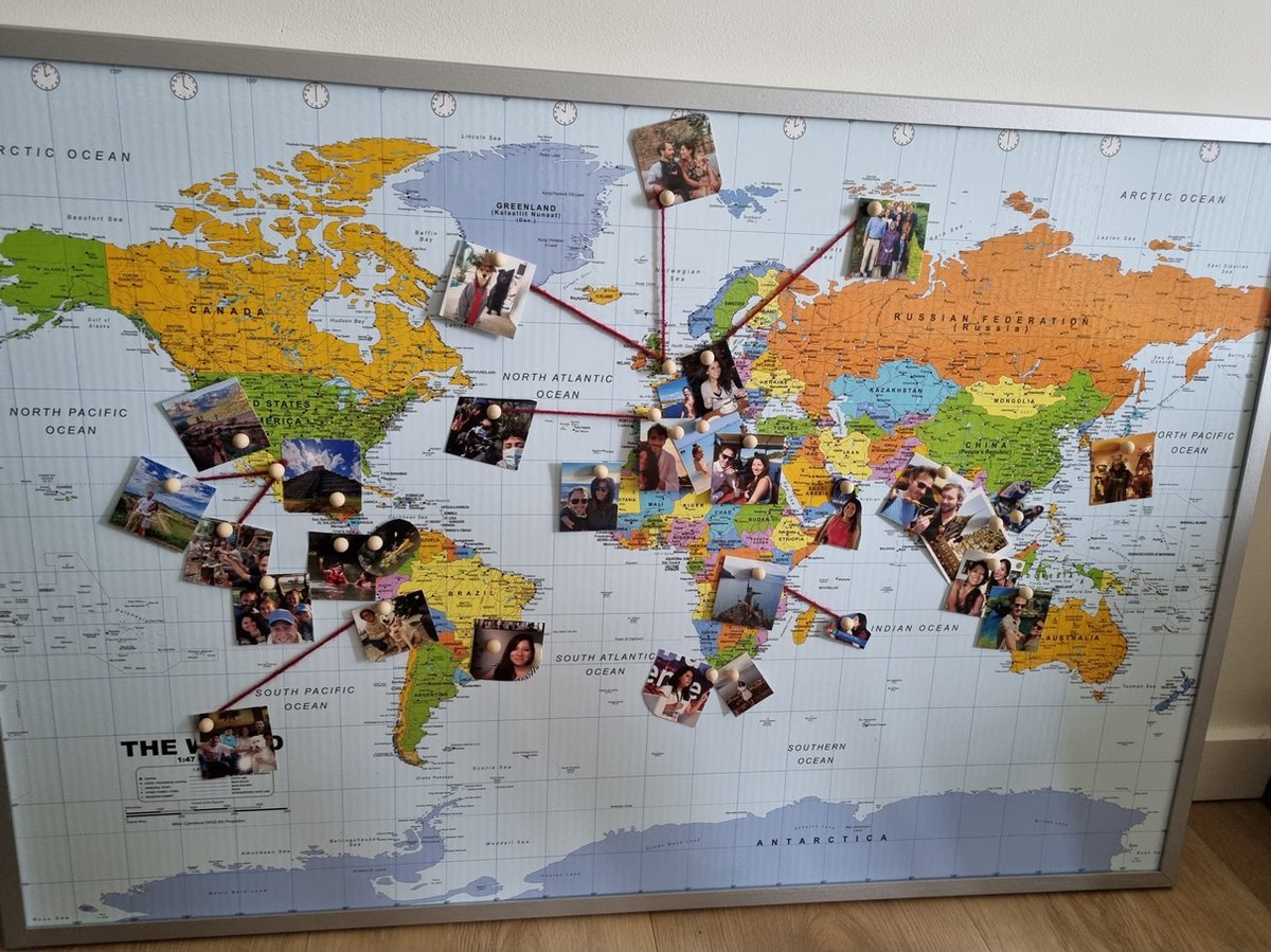 Vestbjerg Prikbord met Wereldkaart - Kurk van Vestbjerg