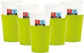 Givi Italia Feestbekers met hoesjes - 24x - lime groen - papier - 250ml - kinderfeestje - kartonnen bekertjes