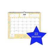 22 Maanden kalender 2024/2025/2026 - 1 juni 2024 t/m 31 maart 2026 - 31x21cm - Dubbelzijdig - Sterke spiraalbinding - Dagenteller - Inclusief feestdagen - Ruime schrijfruimte - Duurzaam papier - Metalen ophanghaakje
