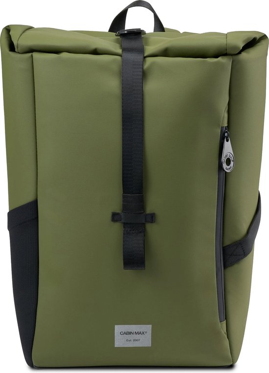 CabinMax Iseo Rolltop Rugzak - Reistas 20L Ryanair - Handbagage 40X20X25 cm – Schooltas - Khaki