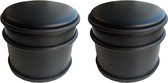 BRASQ Set van 2 Deurstoppers - Deurstopper Zwart met anti slip - 1,1 Kg Voor binnen en buiten - Deurbuffer ⌀9 x 7,5 cm