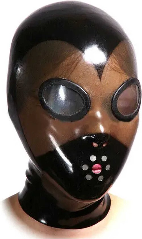 Latex Incognito masker - rubber mask met ponyhole - by