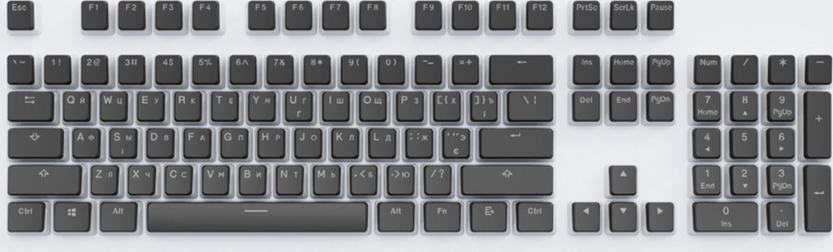 Dark Project - KS-0049 PBT - Keycaps - Zwart - ENG/RU/UA