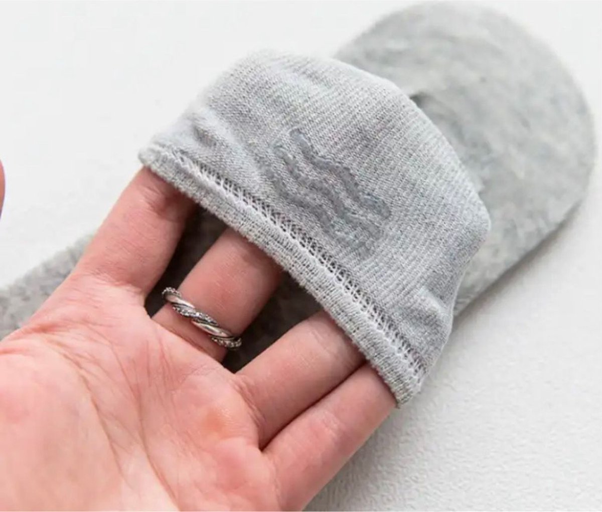 Footies - Onzichtbare sneakersokken - Bamboe - 6 paar - Naadloos - anti-slip hak - Grijs - Maat 39-45