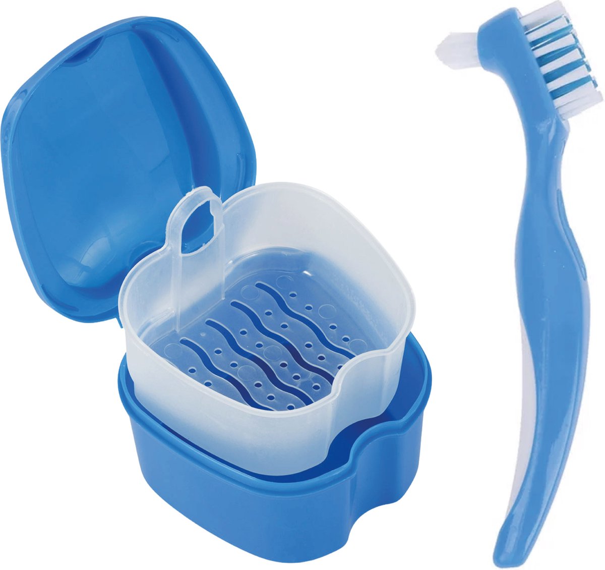 Goedkoopste Alyze Gebitsbakje borstel - Blauw - Voor prothese - Beugel - Kunstgebit - Bakje - Gebittenbakje