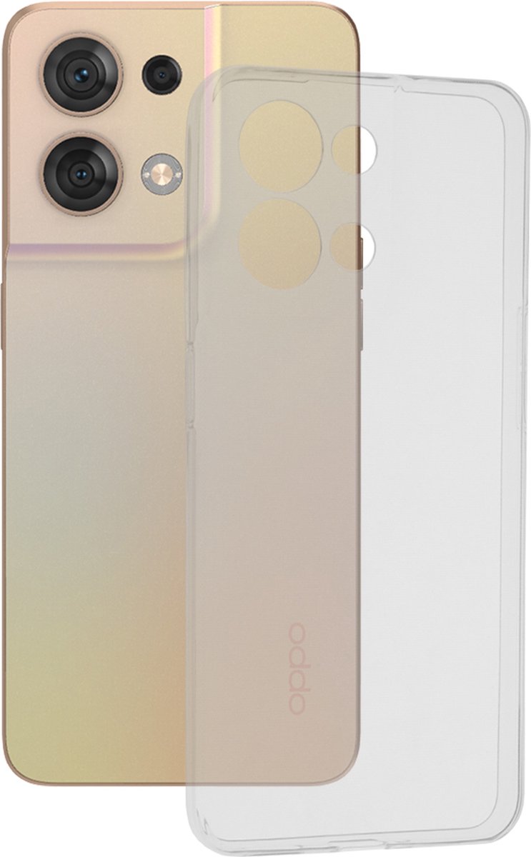 Techsuit Clear Silicone Back Cover hoesje voor Oppo Reno8 - Transparant