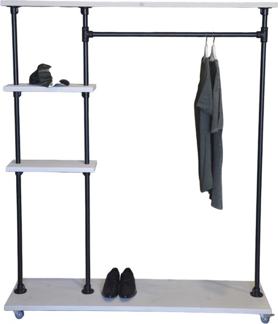 Design85 - steigerbuis - kledingrek - deluxe - steigerhout