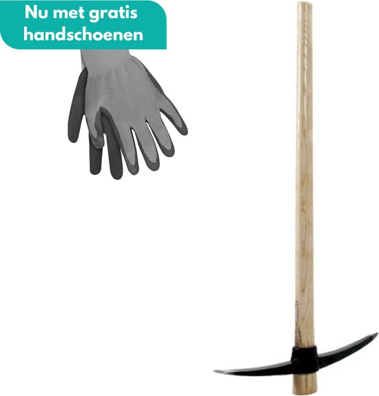 HomGar - Pikhouweel - Hakbijl - Grondbikkel - Grondhak - Landhak - Steel 90 cm - Compleet - Nu met GRATIS handschoenen van HomGar — afbeelding 3