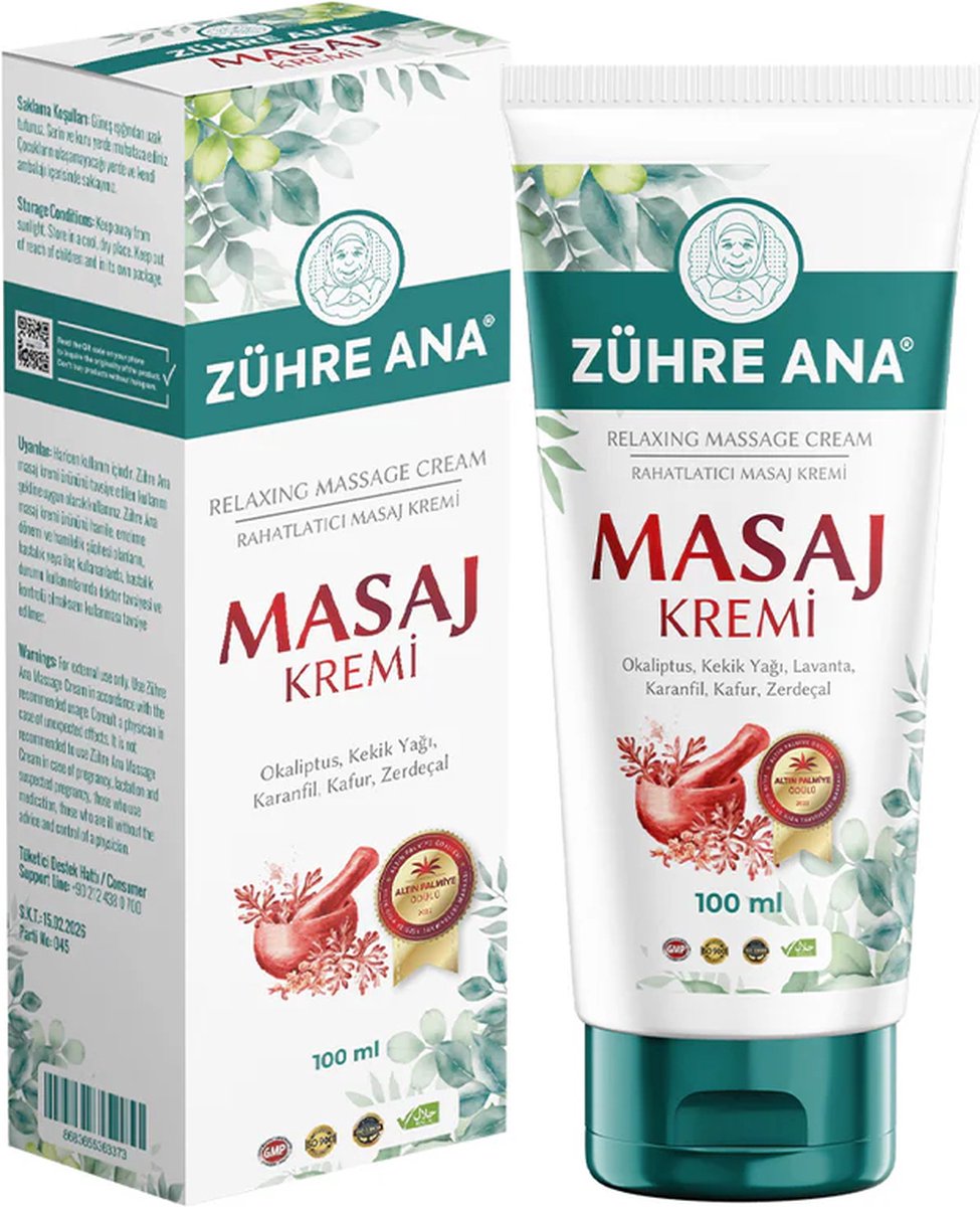 Goedkoopste Zühre Ana Massagecrème - Natuurlijke Oliën - Voor Spier-, Gewrichts-, Reumatische Pijn, Rug-, Nek-, Enkel- en Voetpijn - Snelwerkend en langdurig - 100 ml