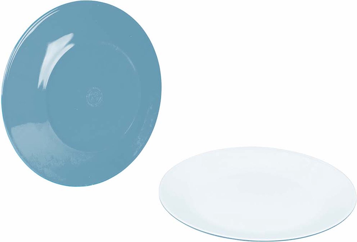 Bo-Camp - Dinerbord - Two-Tone - Melamine - 4 Stuks - Blauw