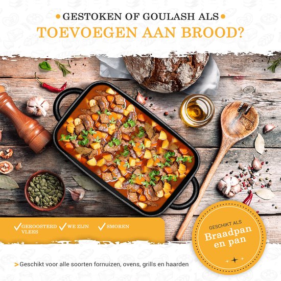 KRUSTENZAUBER Geëmailleerde broodbakvorm met deksel en broodmand - robuuste gietijzeren broodvorm 28 cm