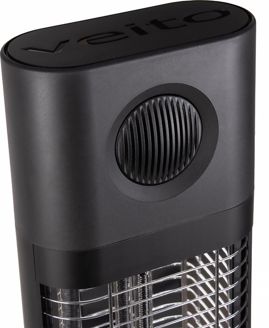 Veito CH1800 RE NOIR - Energiezuinige hoge capaciteit Carbon Infrarood Verwarming - Elektrische Kachel - Heater - Elektrisch - Staand - In hoogte verstelbaar - 3 warmtestanden regelbaar - incl. afstandbediening - 1700W