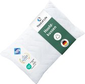 Hoofdkussen 50x70 VERDA | Duurzaam en gemaakt in Duitsland | Comfortkussen met rits - in hoogte verstelbare vulling | Kussen voor zij-, rug- of buikslapers | Hypoallergeen | Kussen 70 x 50