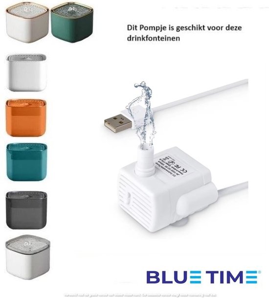 Foto: Bluetime drinkfontein pomp usb stekker snoer 1 5 m fluisterstil ultra stil wit duurzaam