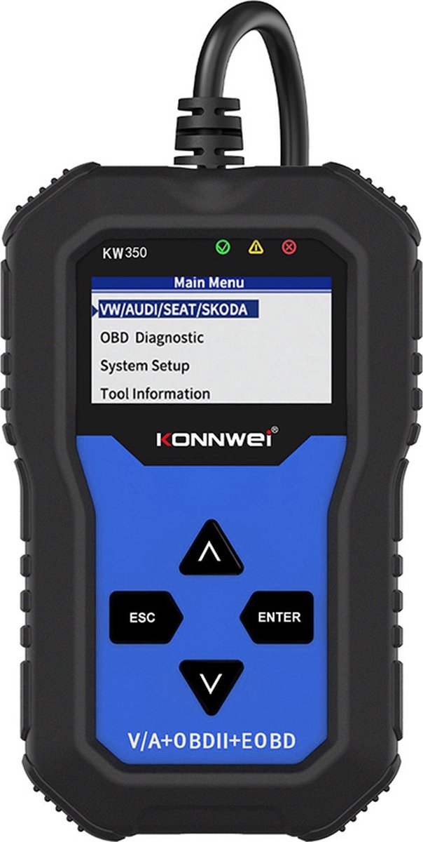 Konnwei KW350 OBD2 Scanner - Auto uitleesapparatuur - Storing verwijderen - Service reset - ABS - SRS - Voor Audi, Volkswagen en Seat