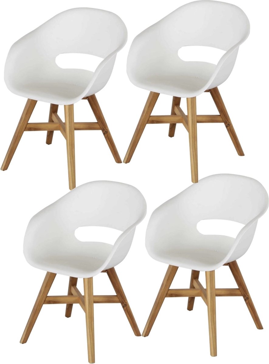 AVH-Collectie set van 4 Karlstad dining kuipstoel kunststof wit