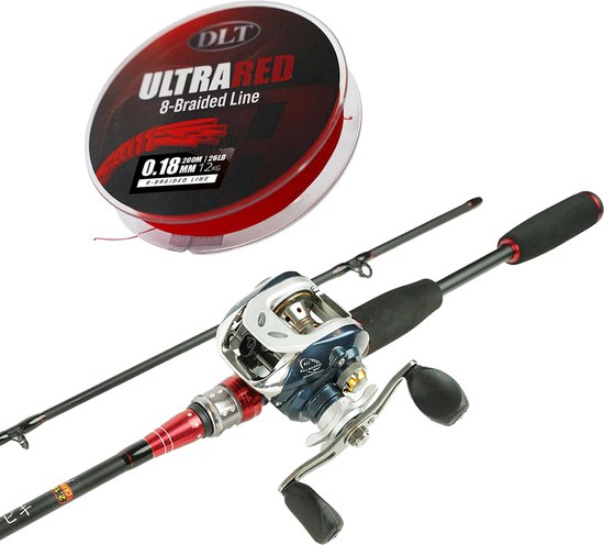 Set Canna Da Pesca Baitcaster Eurocatch - 2,10m In Carbonio, Mulinello 7.0:1, Trecciato DLT 200m, Peso Lancio 10-50g