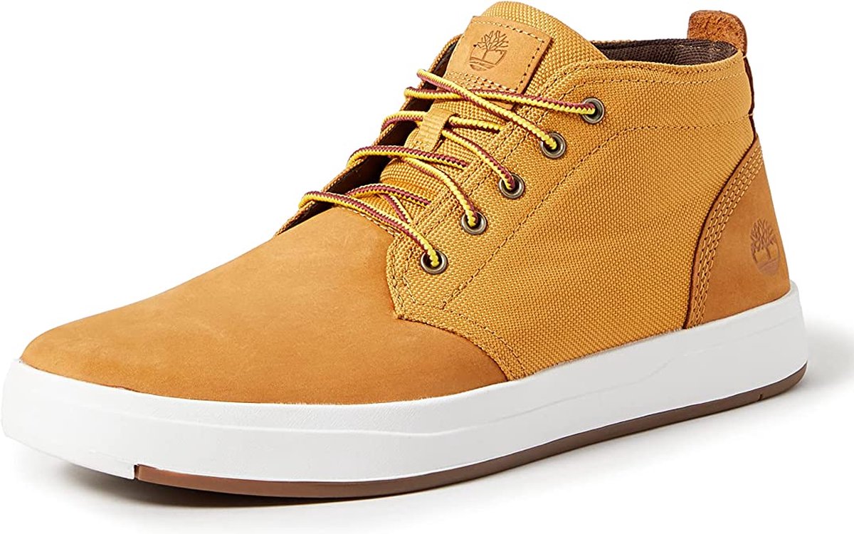 Timberland Davis Square Chukka Enkellaarsjes 43½ Geniet in je vrije tijd van de Davis Square van leer en eersteklas Chukka-stof. Cordura & Reg ecomade stof. Vetersluiting voor een perfecte pasvorm. 5% mesh-voering gerecycled PET. Heren Bruin