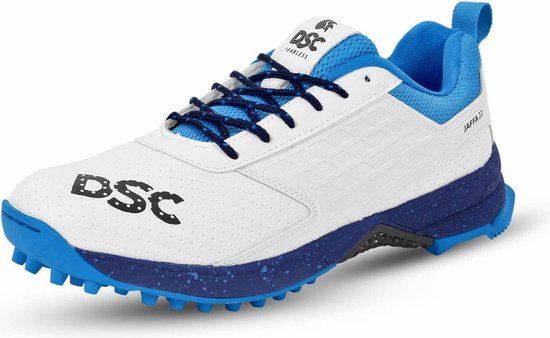 Chaussures de cricket DSC Jaffa 22 (blanc/bleu), taille : 12uk