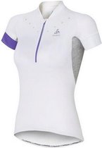 Odlo Stand-Up Collar Short Sleeve 1/2 Zip Isola 410911-10000, Vrouwen, Wit, T-shirt maat: XS EU