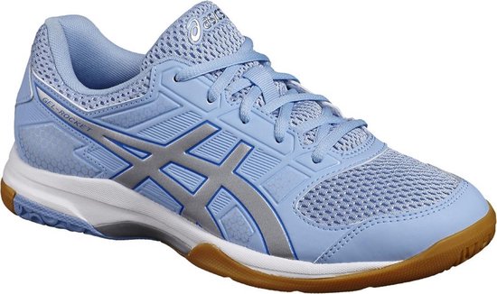 Asics Gel-Rocket 8 Sportschoenen - Maat 39 - Vrouwen - blauw/zilver |  bol.com