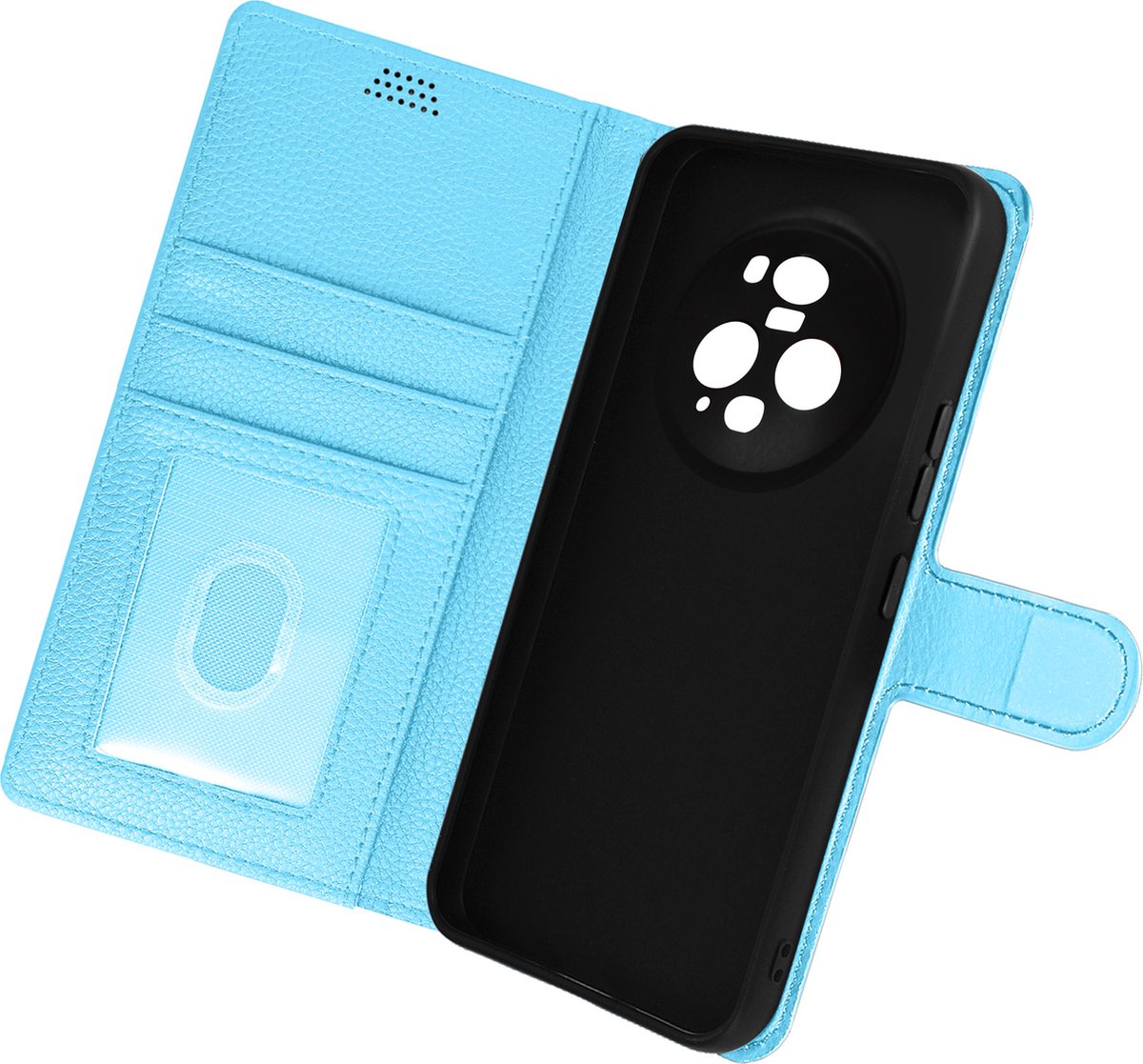 Hoes geschikt voor Honor Magic 5 Pro Ecoleer Standfunctie Portemonnee blauw