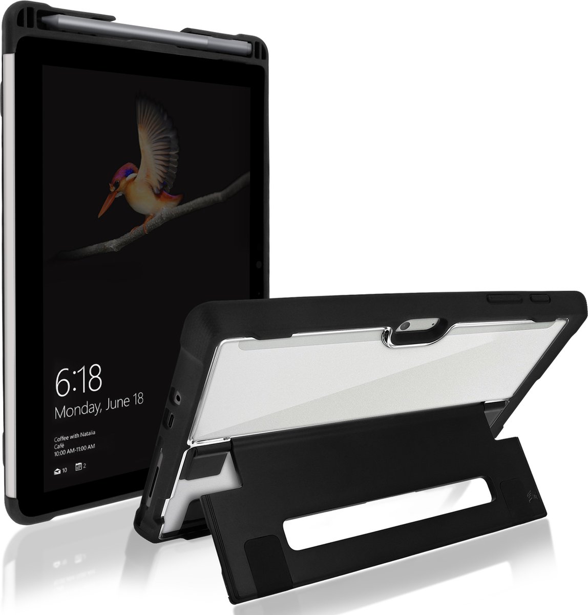 Geschikt voor Microsoft Surface Go 10.1 Hard Case Stand-functie STM Goods Zwart