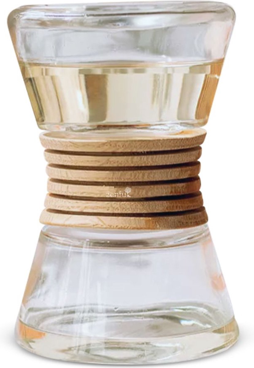 Goedkoopste Hourglass Geurverspreider Zonder Water - Zandloper - Draadloos - Stille Diffuser - Aromatherapie - Hout - Glas