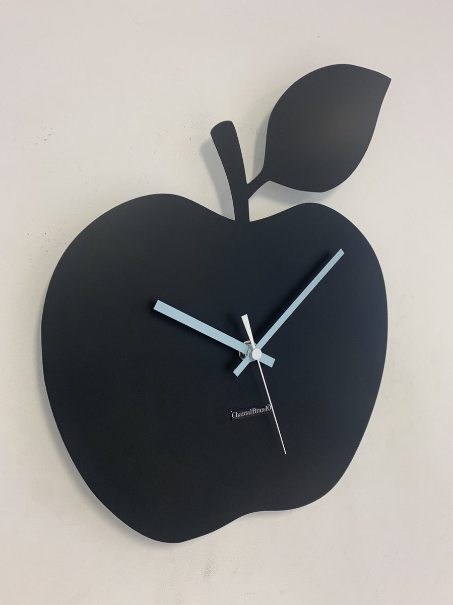 Wandklok ChantalBrandO BLACK APPEL -- MODERN DESIGN --