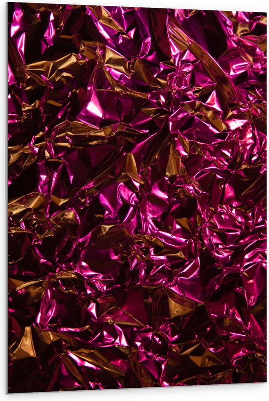 Dibond - Foto van Patroon met Roze Folie - 80x120 cm Foto op Aluminium (Wanddecoratie van metaal)