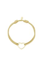 Bracelet cordon satin beige & coeur doré yehwang | Cadeau pour elle | Adolescents | Fête des mères