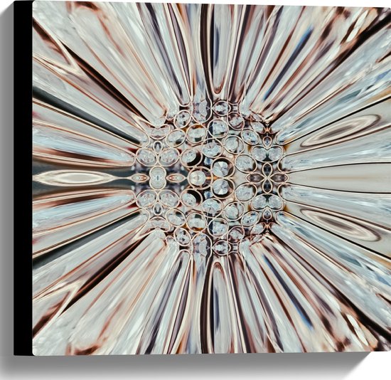 Canvas - Close-up van Kristal in Vorm van Bloem - 40x40 cm Foto op Canvas Schilderij (Wanddecoratie op Canvas)