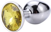 Banoch - Plug anal Aurora jaune Large - Plug anal en métal - Diamant pierre - jaune
