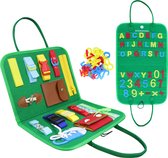 EverGoods Montessori Speelgoed - Inclusief Letters/Getallen - Busy Board - Activiteitenbord - Motoriek Speelgoed - Sensorisch - Groen