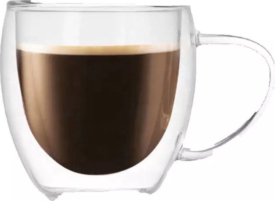 Dubbelwandige Thee/koffieglazen - 4 stuks - Dubbelwandig - 80ml - Espresso - Koud/Warm - Luxe