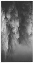 Dibond - Grijze Stortregen - 50x100 cm Foto op Aluminium (Wanddecoratie van metaal)
