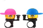 Combi-deal: Mannetje fietsbel blauw & roze - fietsbel kinderen / fietsbel meisje / fietsbel jongen / fietsbel kind / fietstoeter / bel