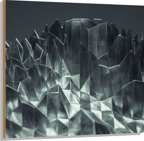 Hout - Abstracte IJzeren Pinnen - 100x100 cm - 9 mm dik - Foto op Hout (Met Ophangsysteem)