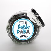 Vaderdag cadeau - Snoeppot drop - "Voor de liefste Papa" gemengde drop - snoep cadeau - bedankje - liefde - zomaar