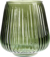Excellent Houseware glazen vaas / bloemen vazen - groen - 18 x 19 cm