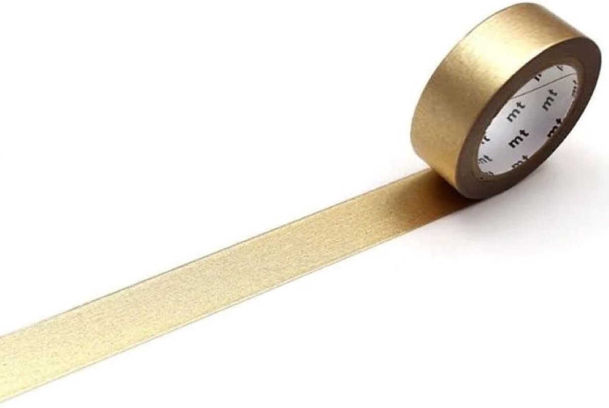 Washi Tape Goud met glans - MT masking tape, 7m series: champagne gold (high brightness) — afbeelding 2
