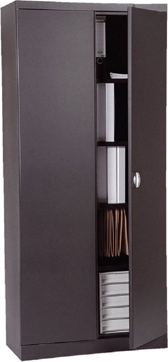 Armoire a rideau en métal H 180 cm 1 porte 4 étagères avec serrure