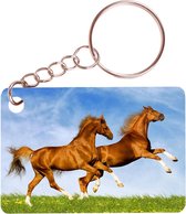 Sleutelhanger 6x4cm - Bruine Paarden