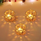 Belle Vous 12 Pak Zilver Kristallen Votief Theelicht Kaarshouders B6.5 x H4 cm - Kopstuk Ornamenten voor Huis, Huwelijk, Kerst of Tafeldecoratie & Aromatherapie