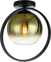 Moderne Plafondlamp Aureol | 1 lichts | goud / zwart | glas / metaal | Ø 30 cm | eetkamer / woonkamer lamp | modern / sfeervol design