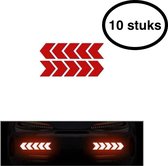10x reflecterende pijl sticker - reflecterende tape - reflectie sticker pijl - rood