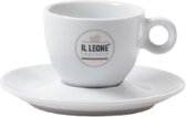 IL Leone Koffie Kop en Schotel - 150ml - Porselein- Horeca Kwaliteit - Ervaar Italiaanse elegantie en exclusiviteit met het Il Leone koffiekopje en schotel 150ml - Porseleinen koffiekopjes met schotel