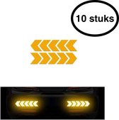 10x reflecterende pijl sticker - reflecterende tape - reflectie sticker pijl - geel
