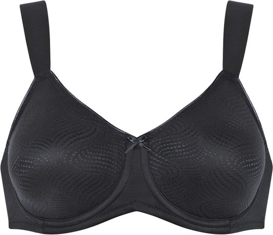 Soutien-gorge minimiseur noir avec texture subtile et nœud.